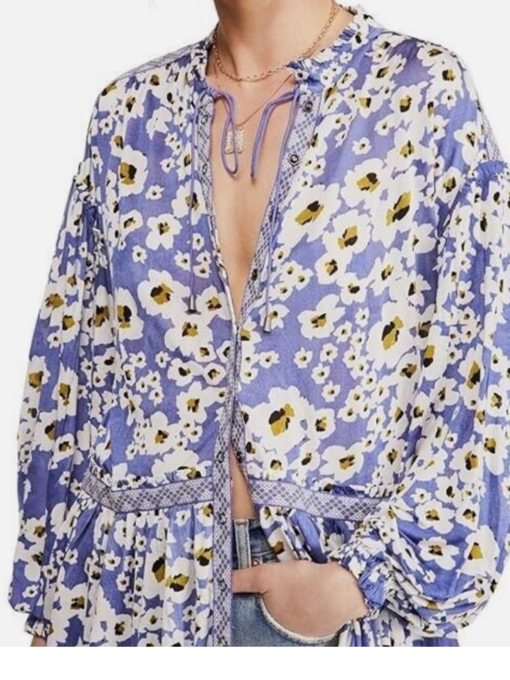 Free People | Floral | Love Letter Tunic Mini Dress Rain Combo